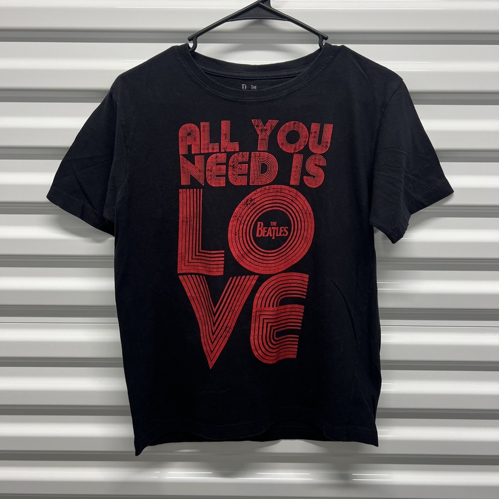 The Beatles Mens T-Shirt Size 18 Black Cotton All You Need Is Love Graphic Rock — photo 2